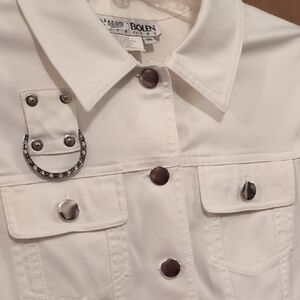 Embellished White Jean Jacket
